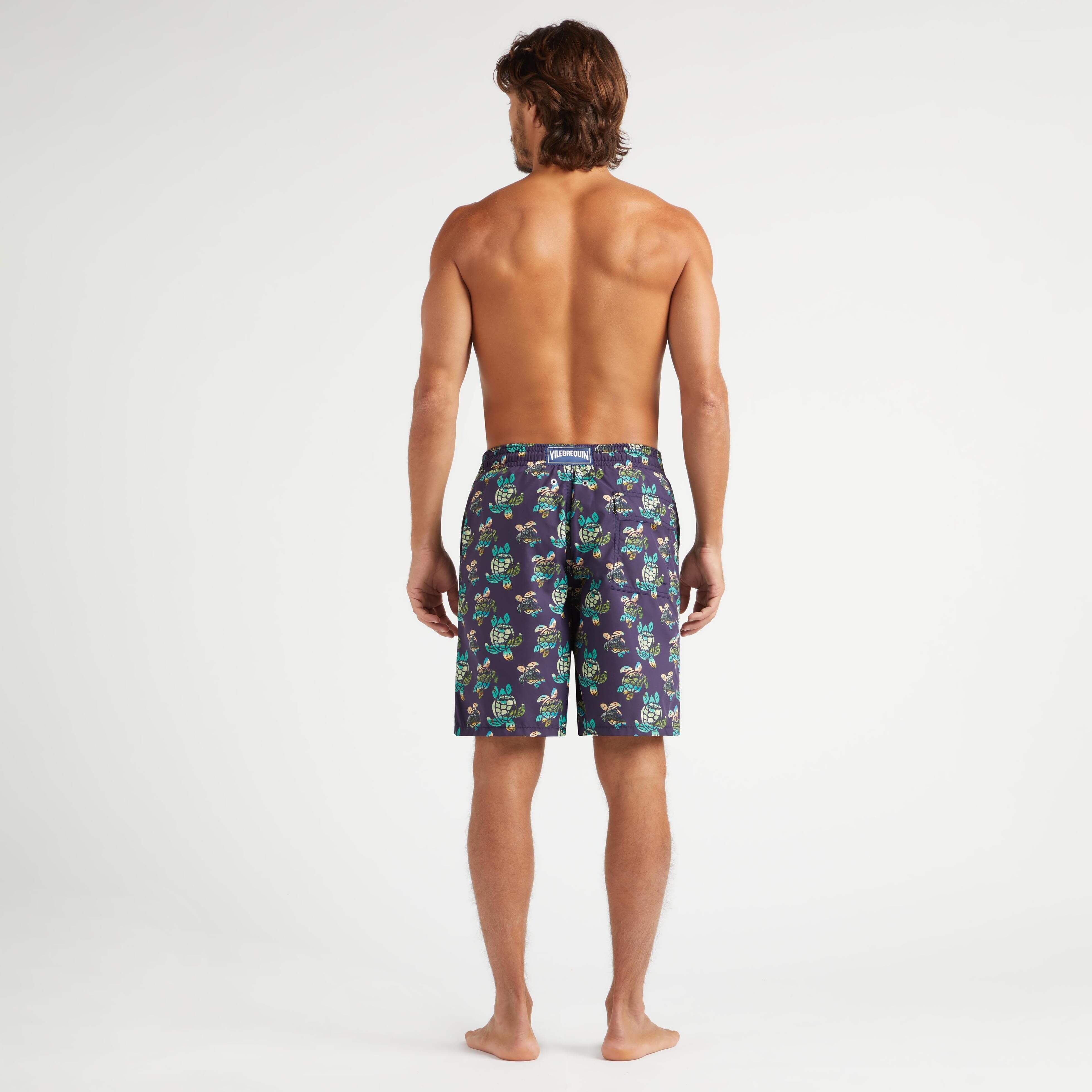 Men Long Swim Trunks Landscapes Turtles - 4