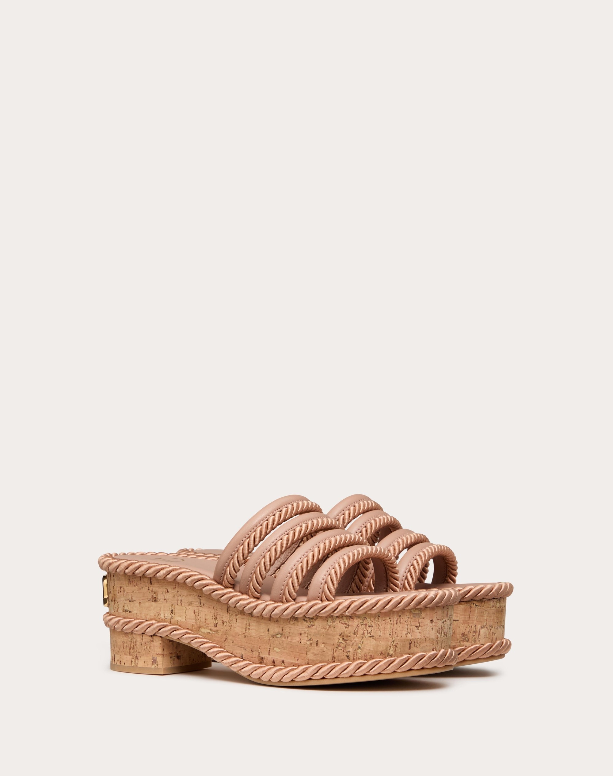 VLOGO SUMMERBLOCKS FLATFORM SANDAL IN NAPPA LEATHER AND SILK TORCHON 80MM - 2