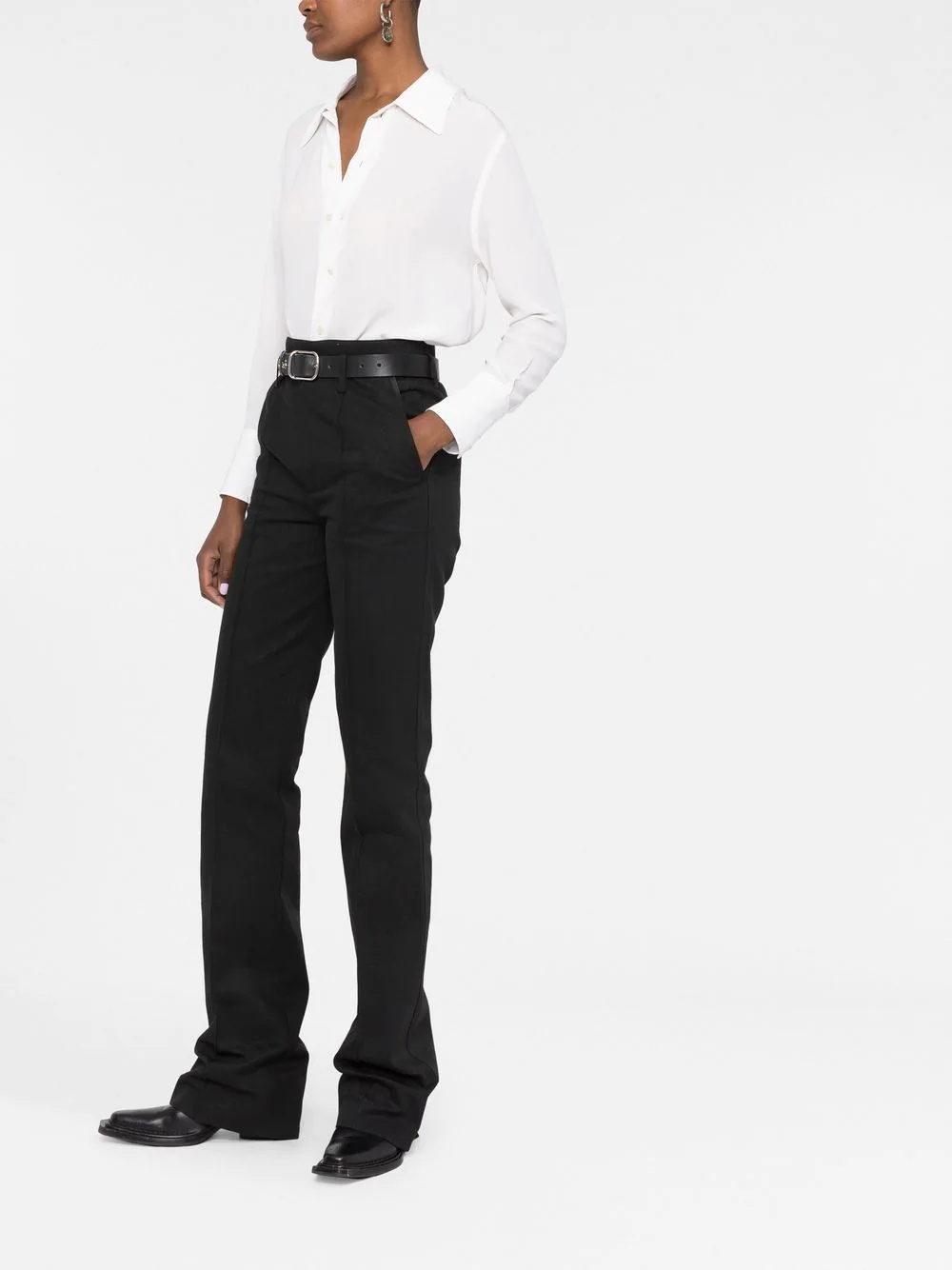 high-waist straight trousers - 6
