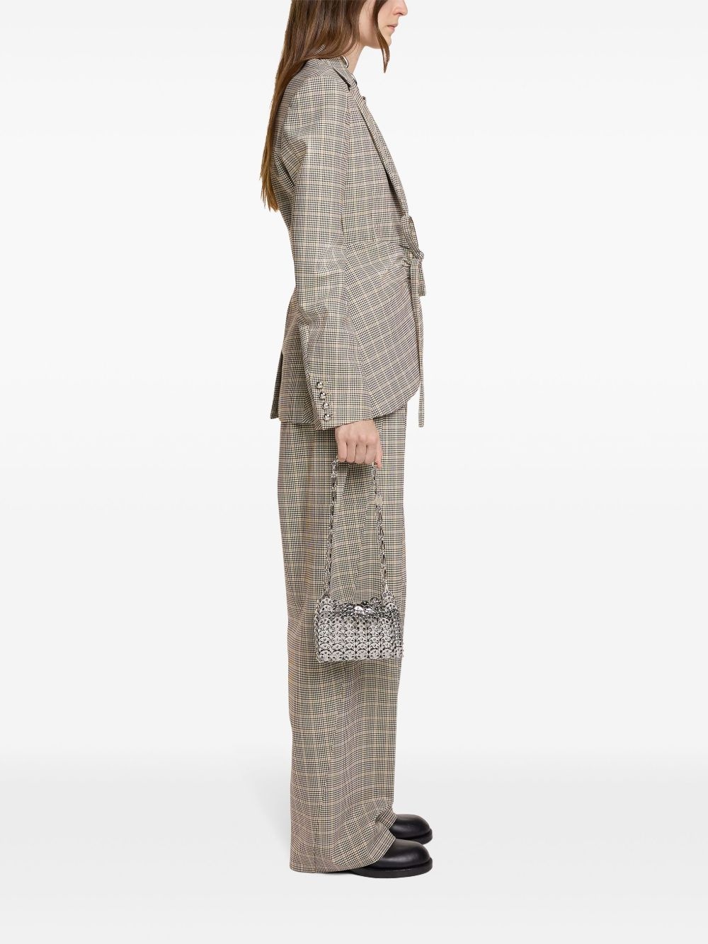 plaid check fitted jacket - 3