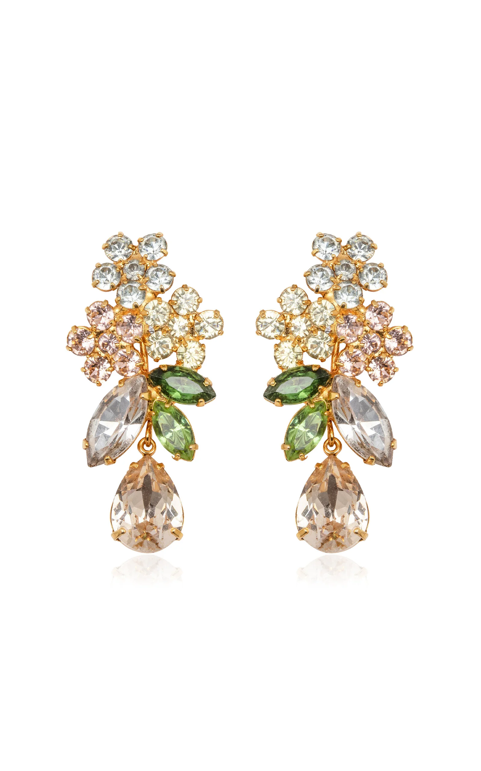 Bouquet 18K Gold-Plated Crystal Earrings multi - 1