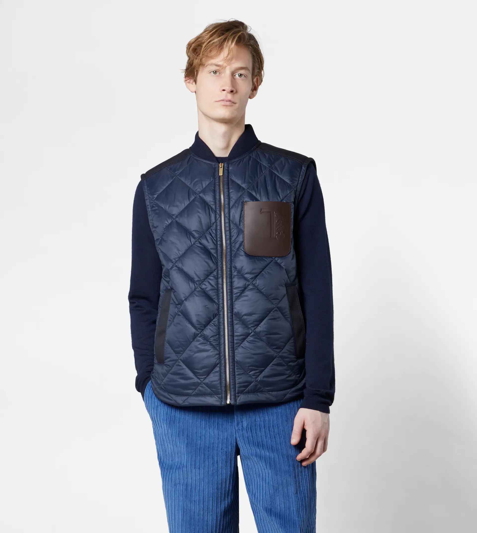 QUILTED GILET - BLUE - 7