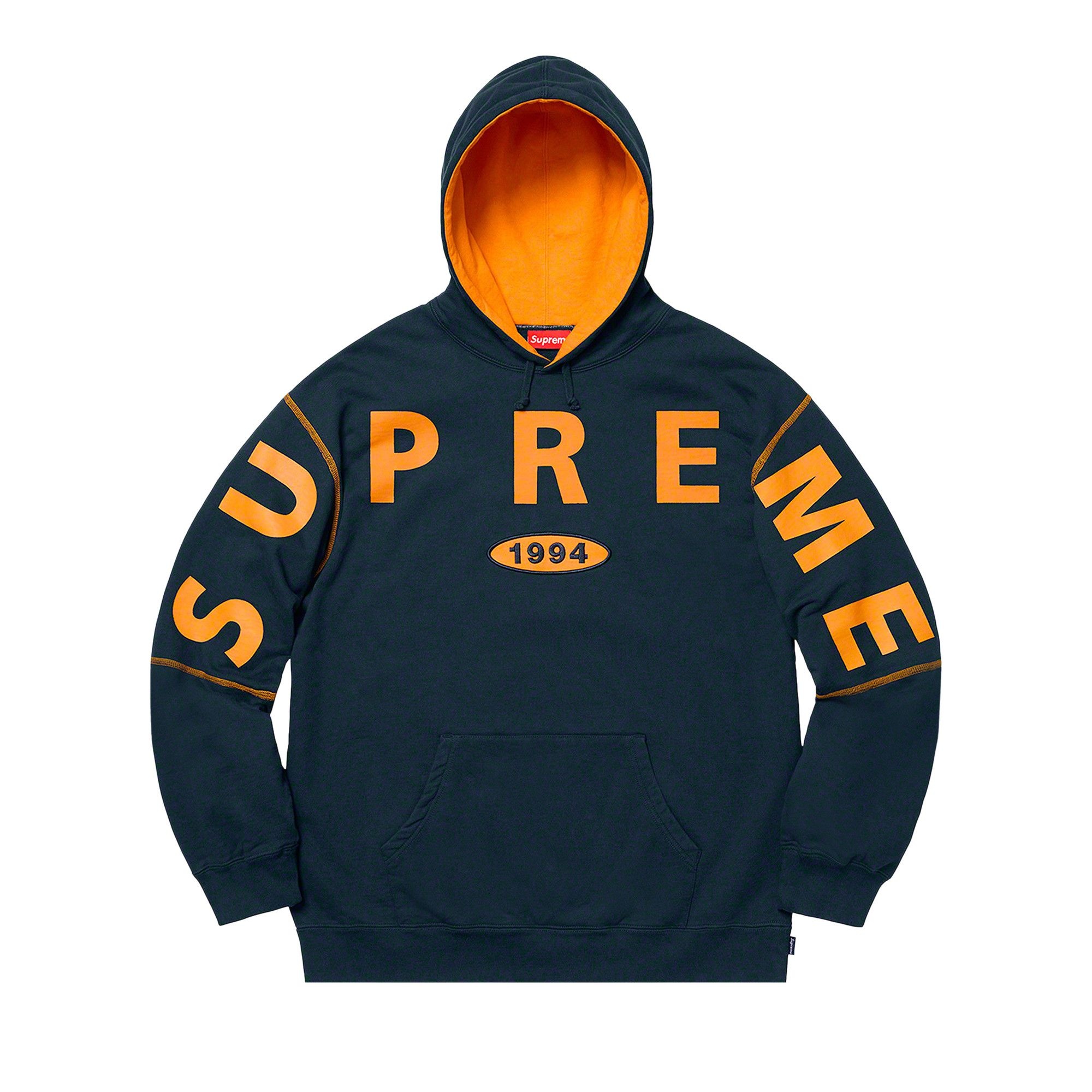 Supreme Spread Logo Hooded Sweatshirt 'Navy' - 1