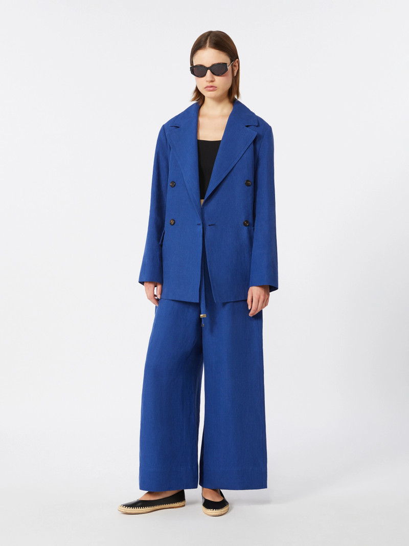'S Max Mara AURORA Linen drawstring trousers - CORNFLOWER BLUE outlook