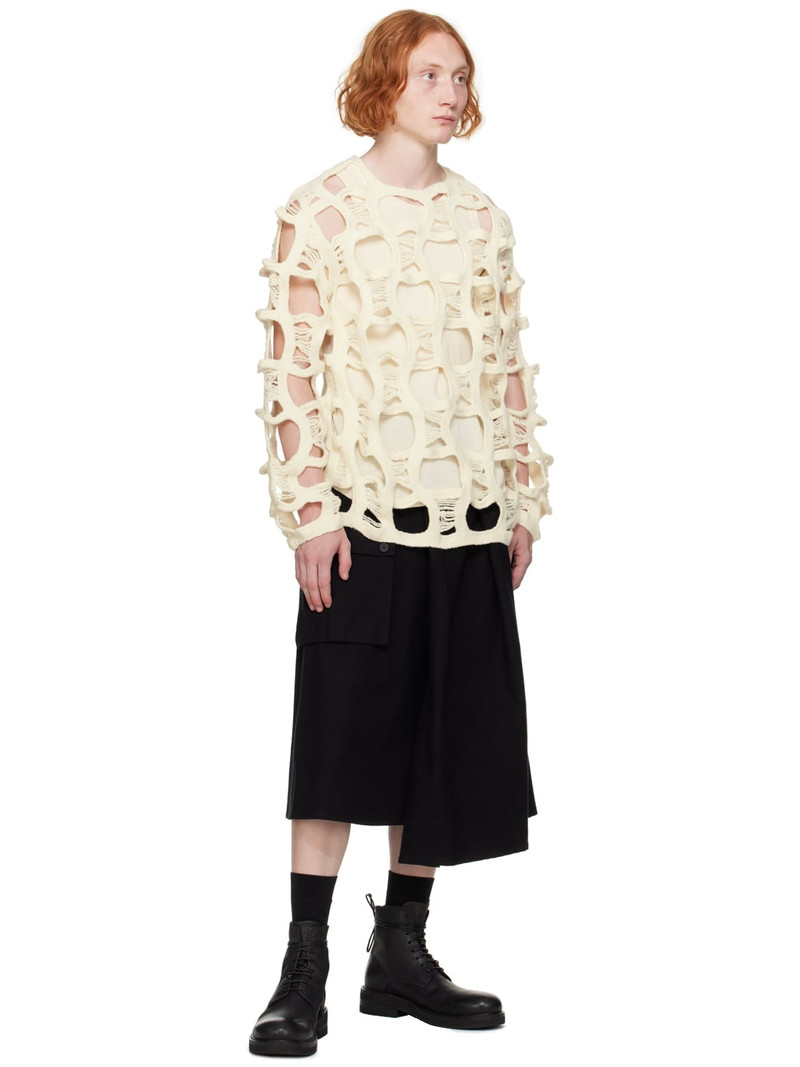 Comme des Garçons Homme Plus Off-White Cutout Sweater outlook