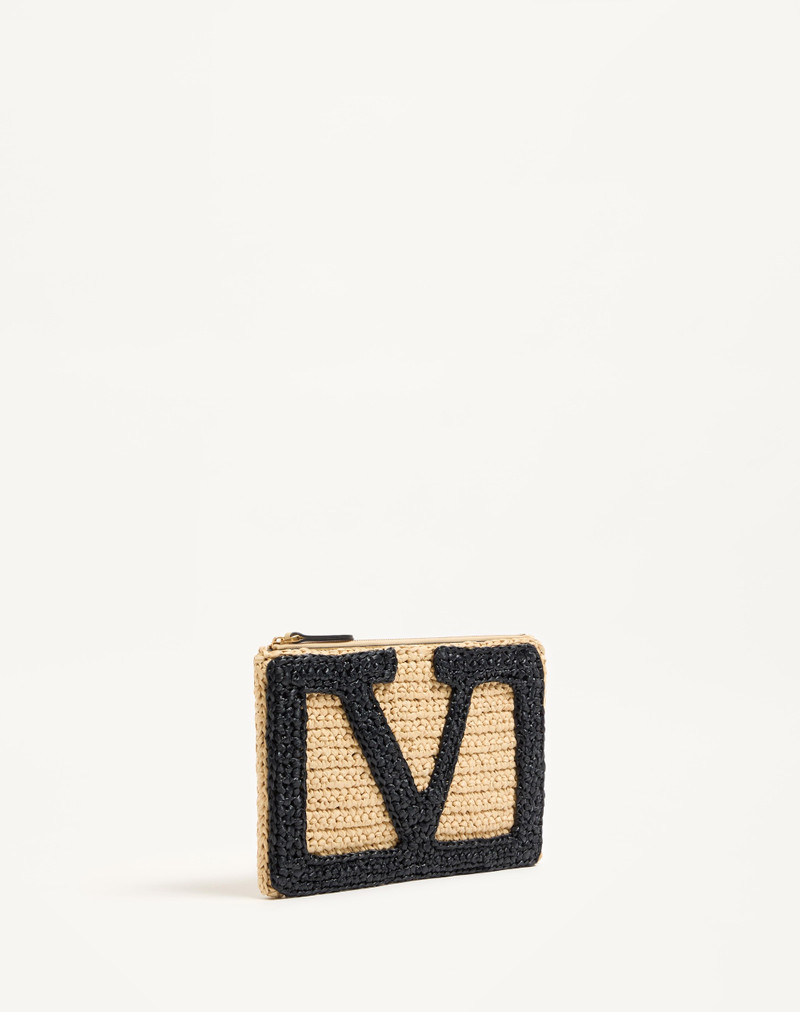 VALENTINO GARAVANI VIVA SUPERSTAR SYNTHETIC RAFFIA POUCH 3