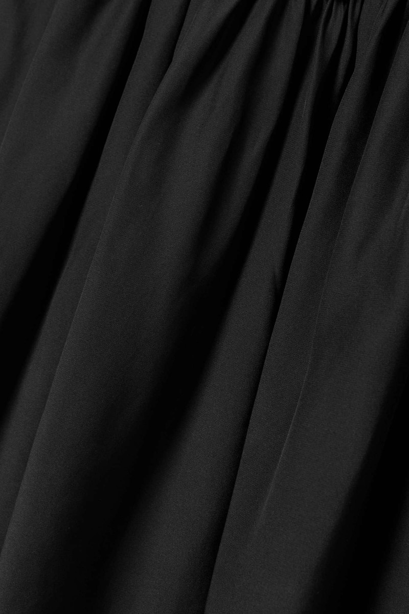 Cutout stretch-knit and gathered silk-satin midi dress 4