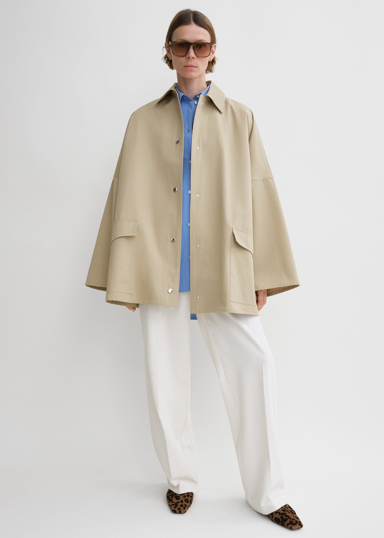 Cotton twill overshirt jacket fawn - 2
