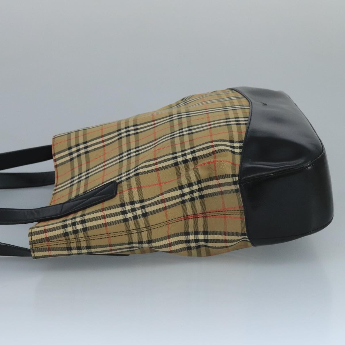 Burberry Nova Check Tote Bag Canvas Leather Beige - 4