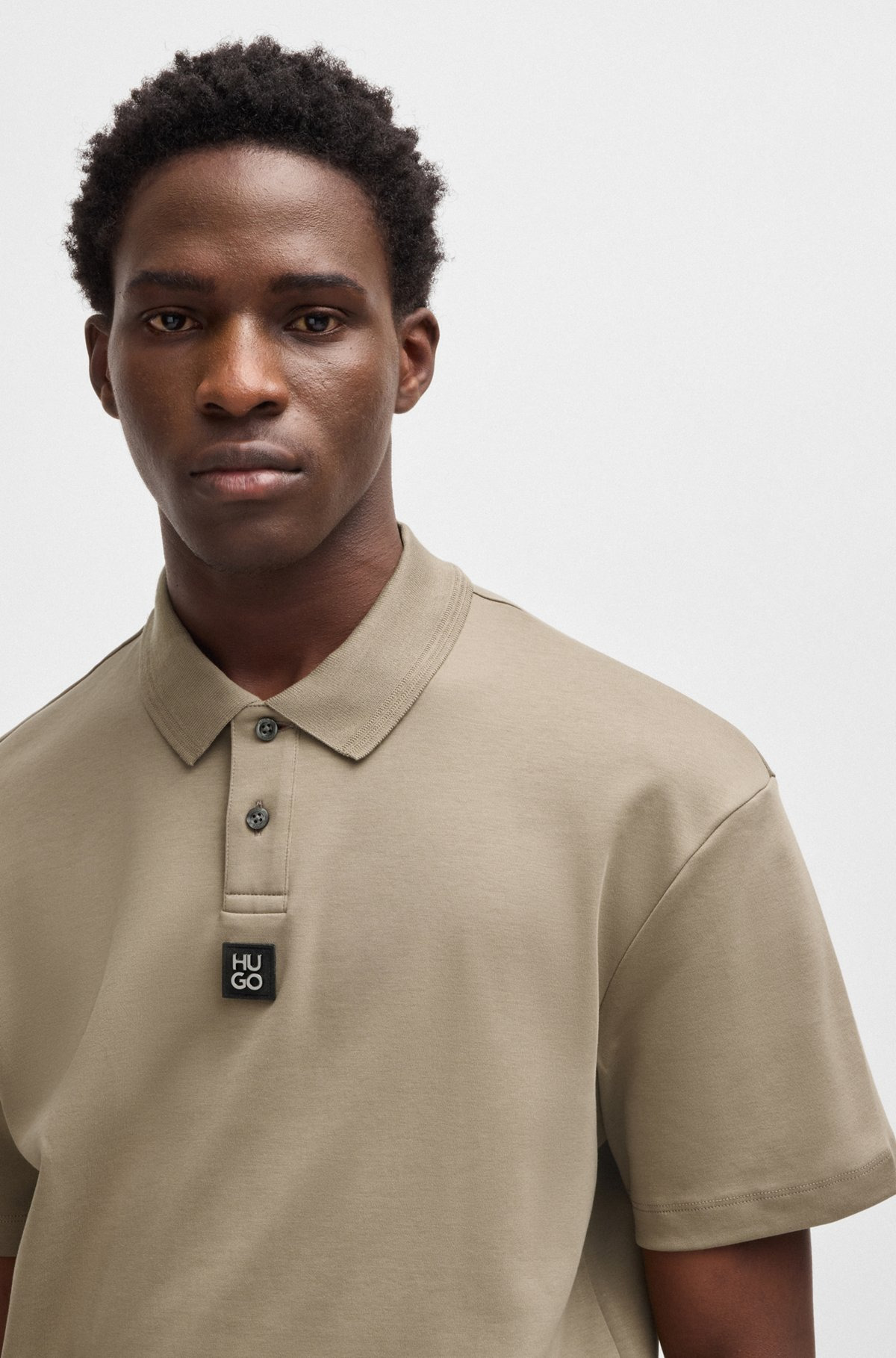 INTERLOCK-COTTON POLO SHIRT WITH STACKED LOGO - 3