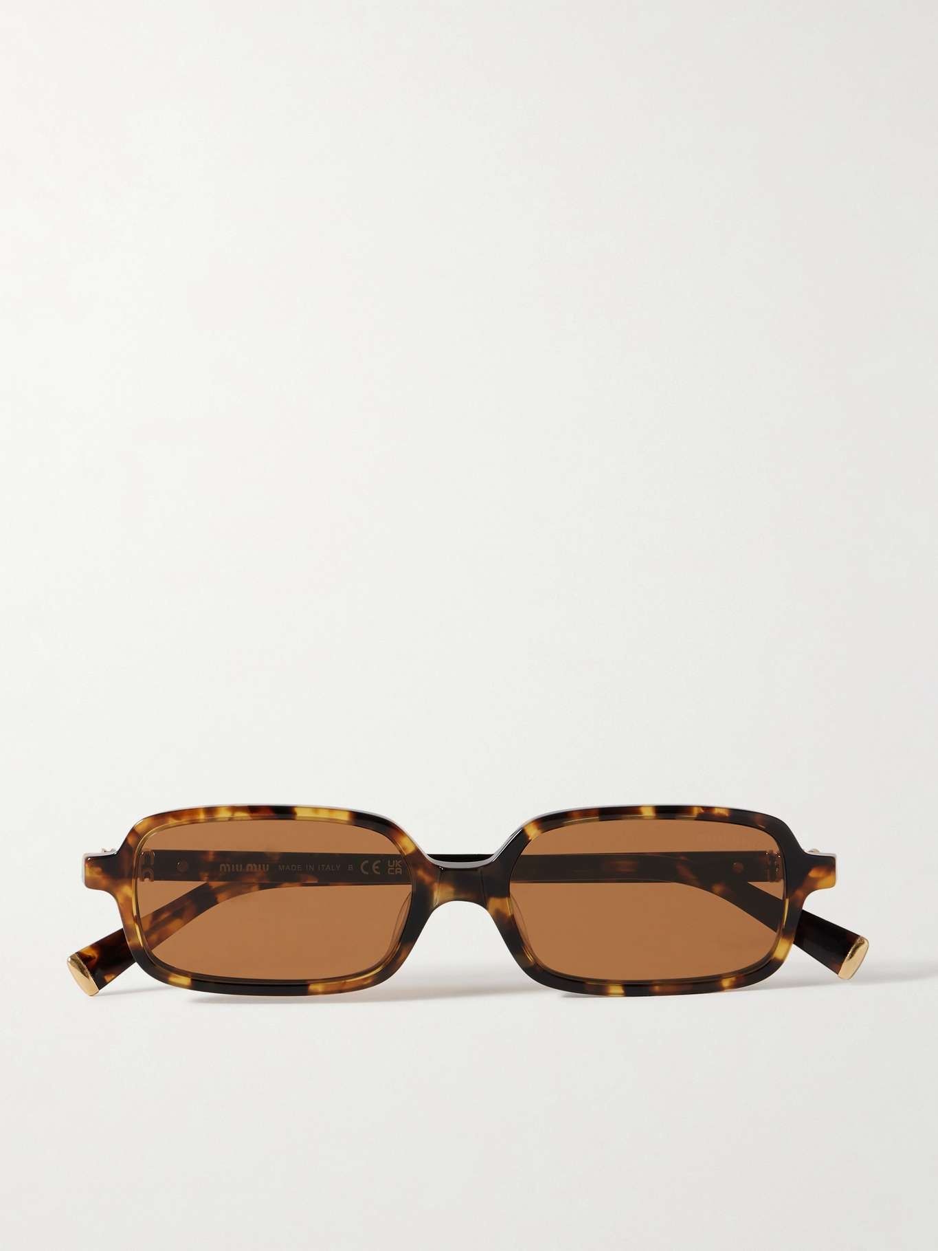 Rectangular-frame tortoiseshell acetate sunglasses - 1