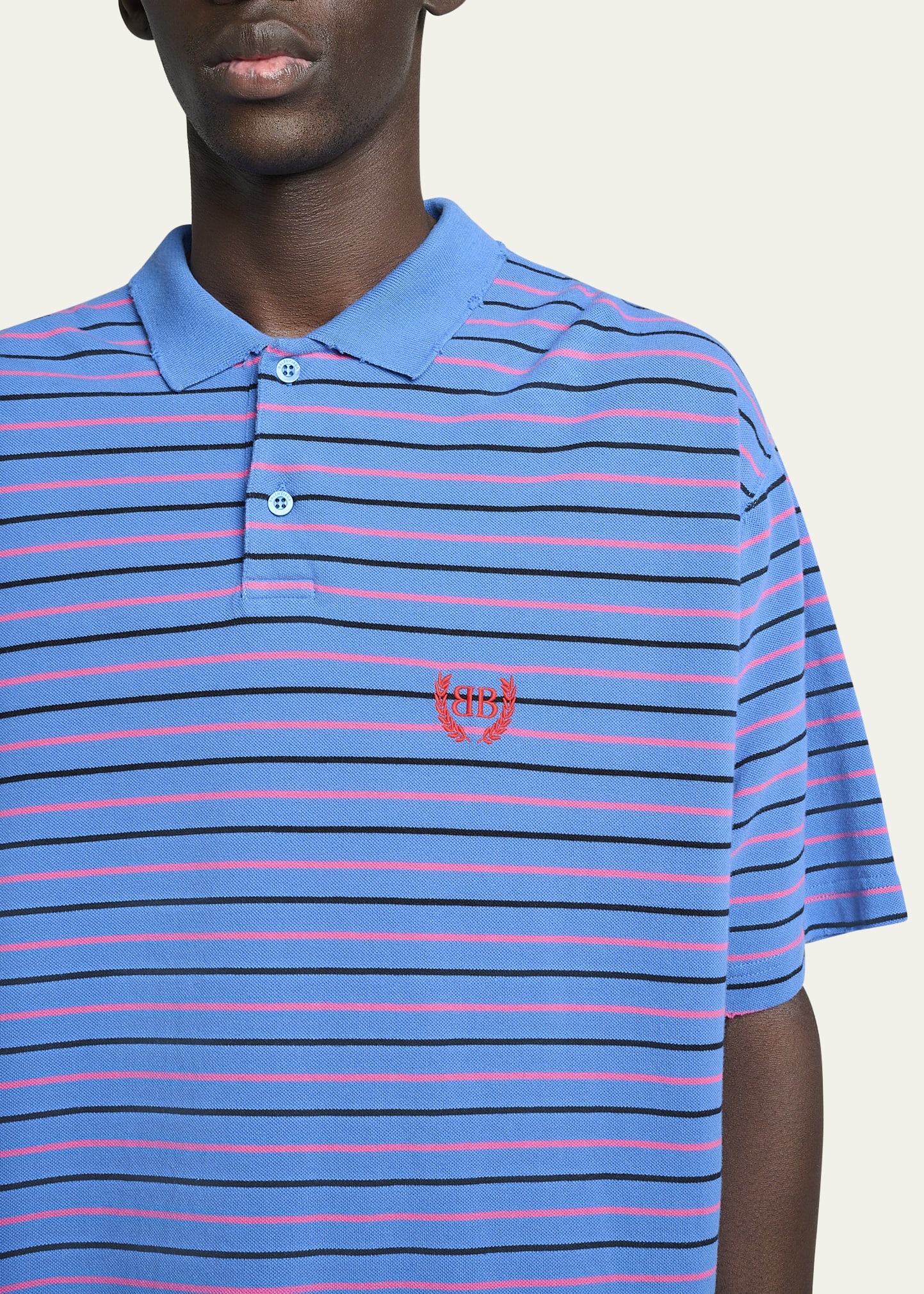 Men's Striped Pique Polo Shirt - 5