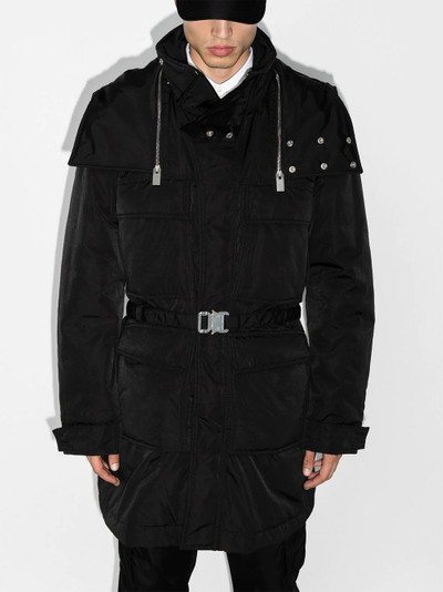 1017 ALYX 9SM belted-waist hooded parka coat outlook