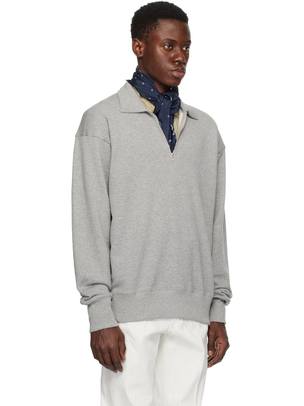 Gray Suvin Sweat Halfzip Pullover Polo - 2