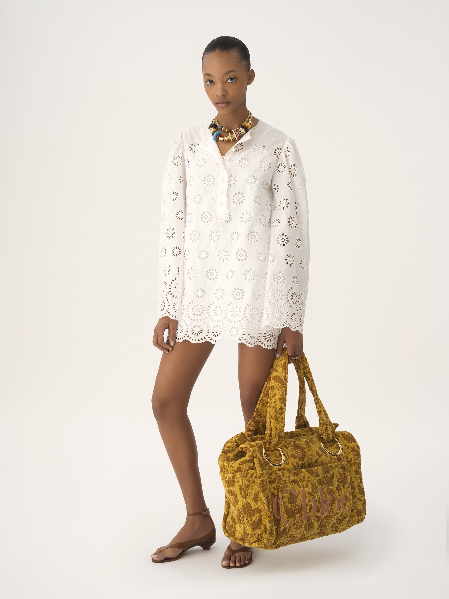LARGE CHLOÉ PLAGE TOTE BAG IN JACQUARD TERRY - 7