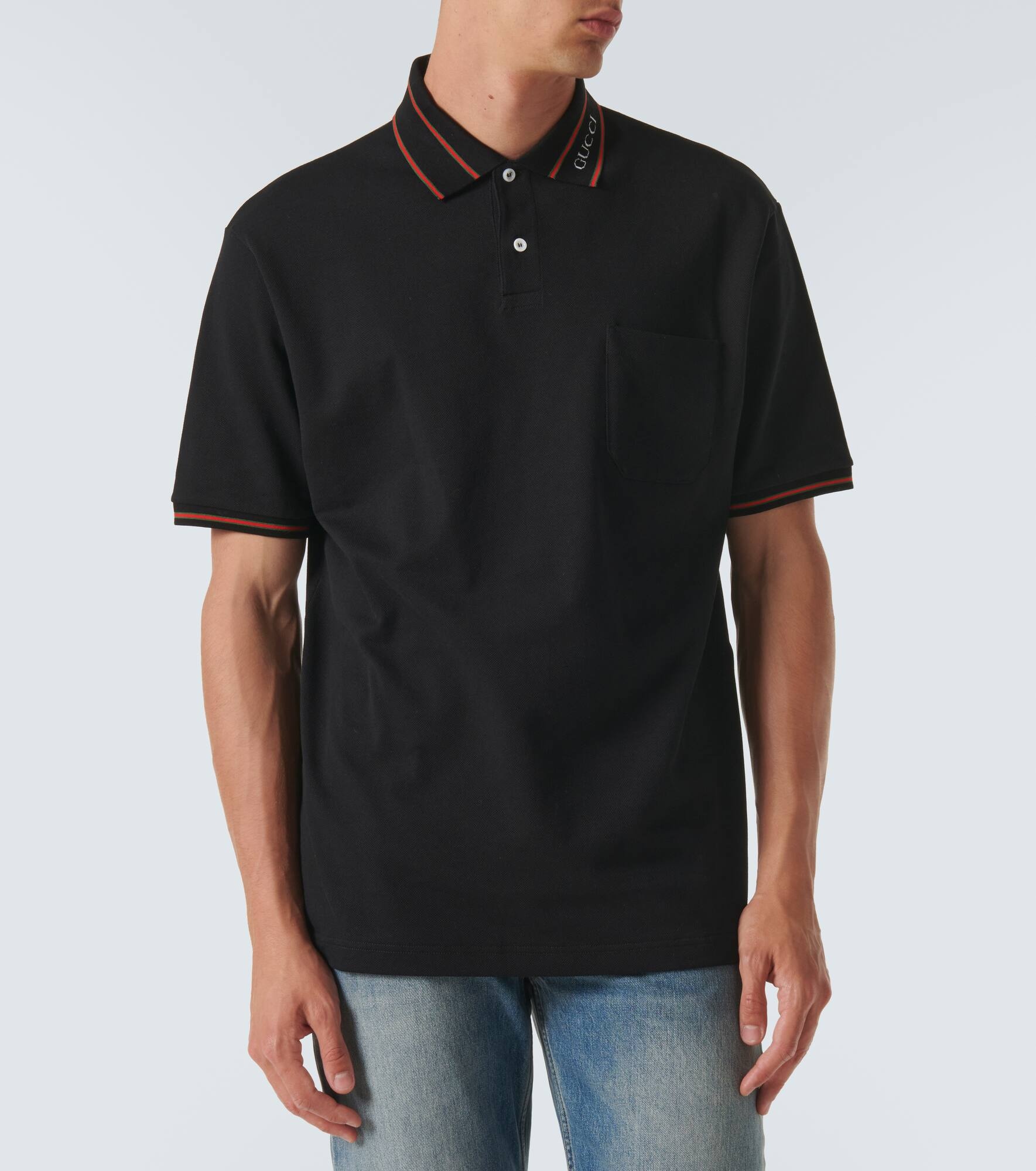 Cotton-blend piqué polo shirt - 3
