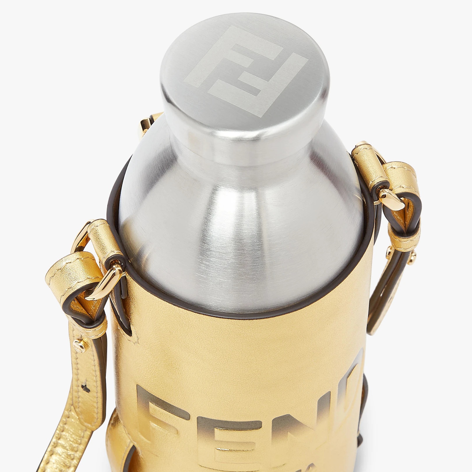 Gold leather flask holder - 3