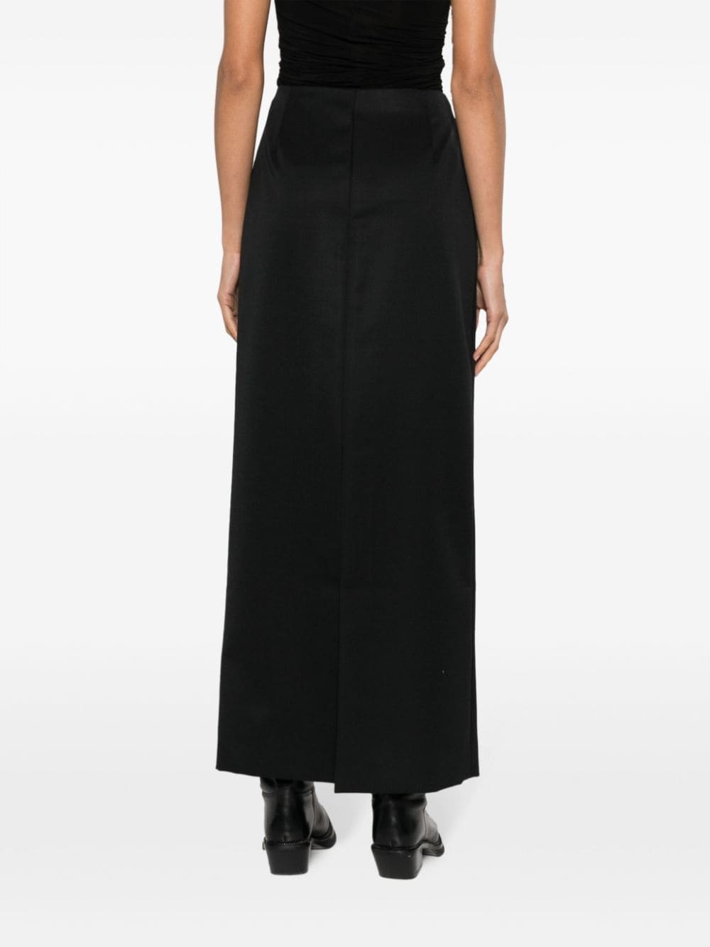 wrap-design high-waisted skirt - 4