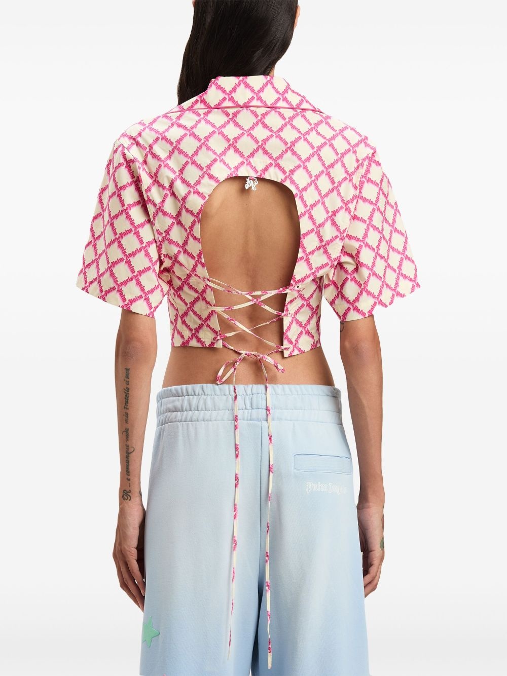 logo crisscrossed shirt - 5
