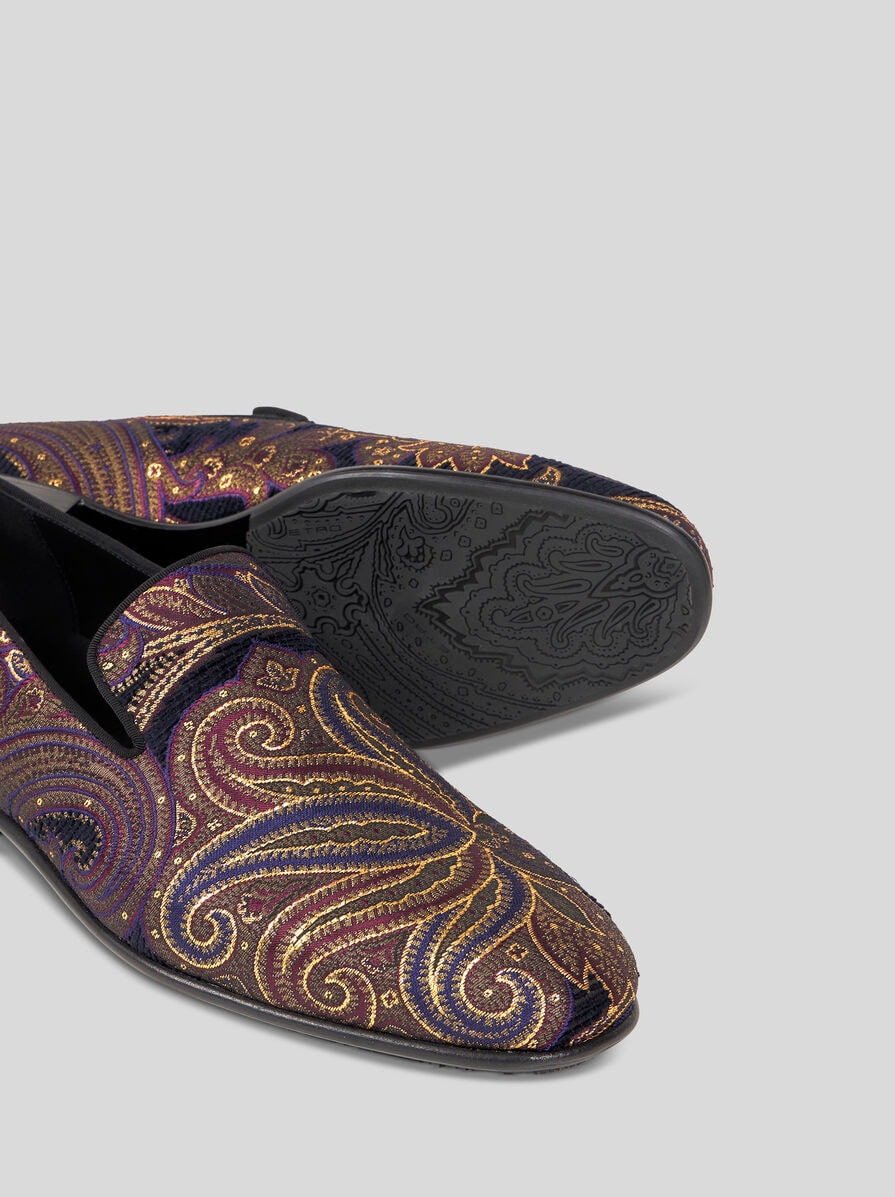 PAISLEY METALLIC JACQUARD LOAFERS - 4