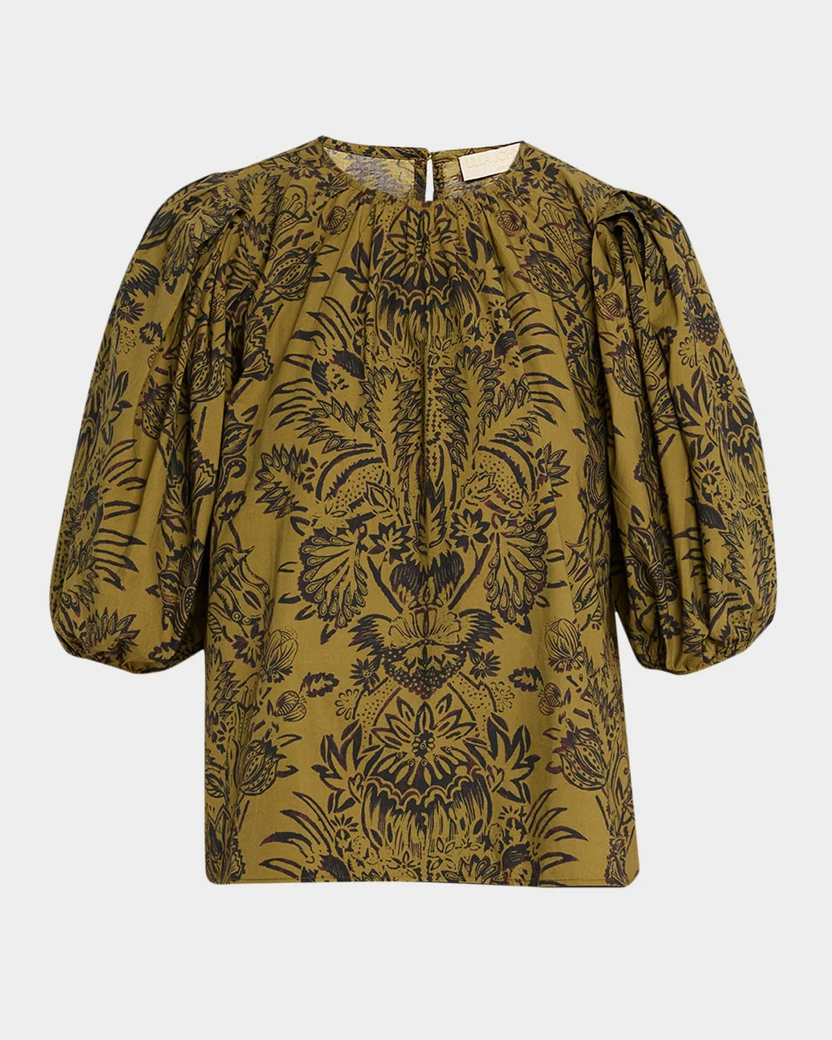 Frantiska Floral Poplin Puff-Sleeve Blouse - 1