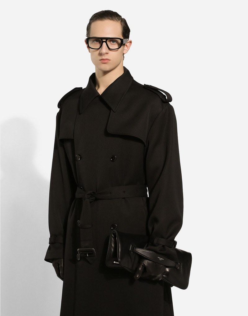 Double-breasted wool trench coat 4