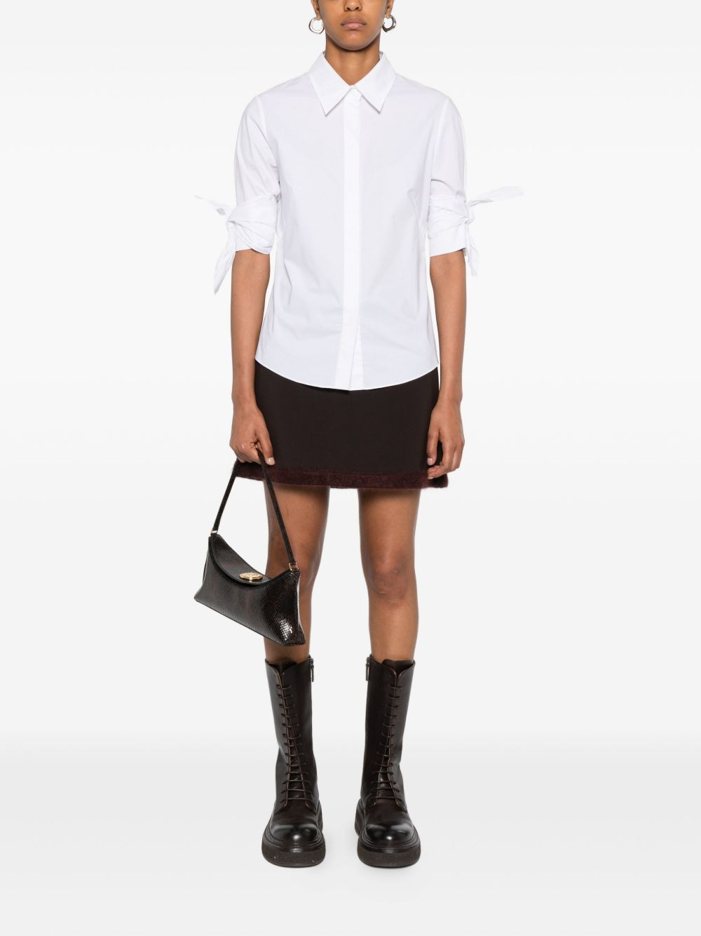 tie-cuff half-sleeve top - 2