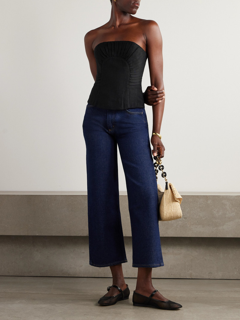 Aje. Otta Strapless Pleated Linen-blend Bustier Top outlook