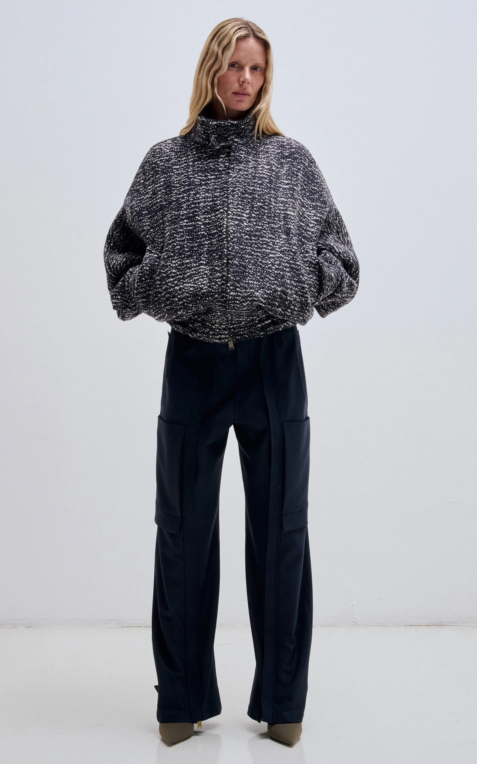 Adriana Wool-Blend Cargo Pants navy - 1