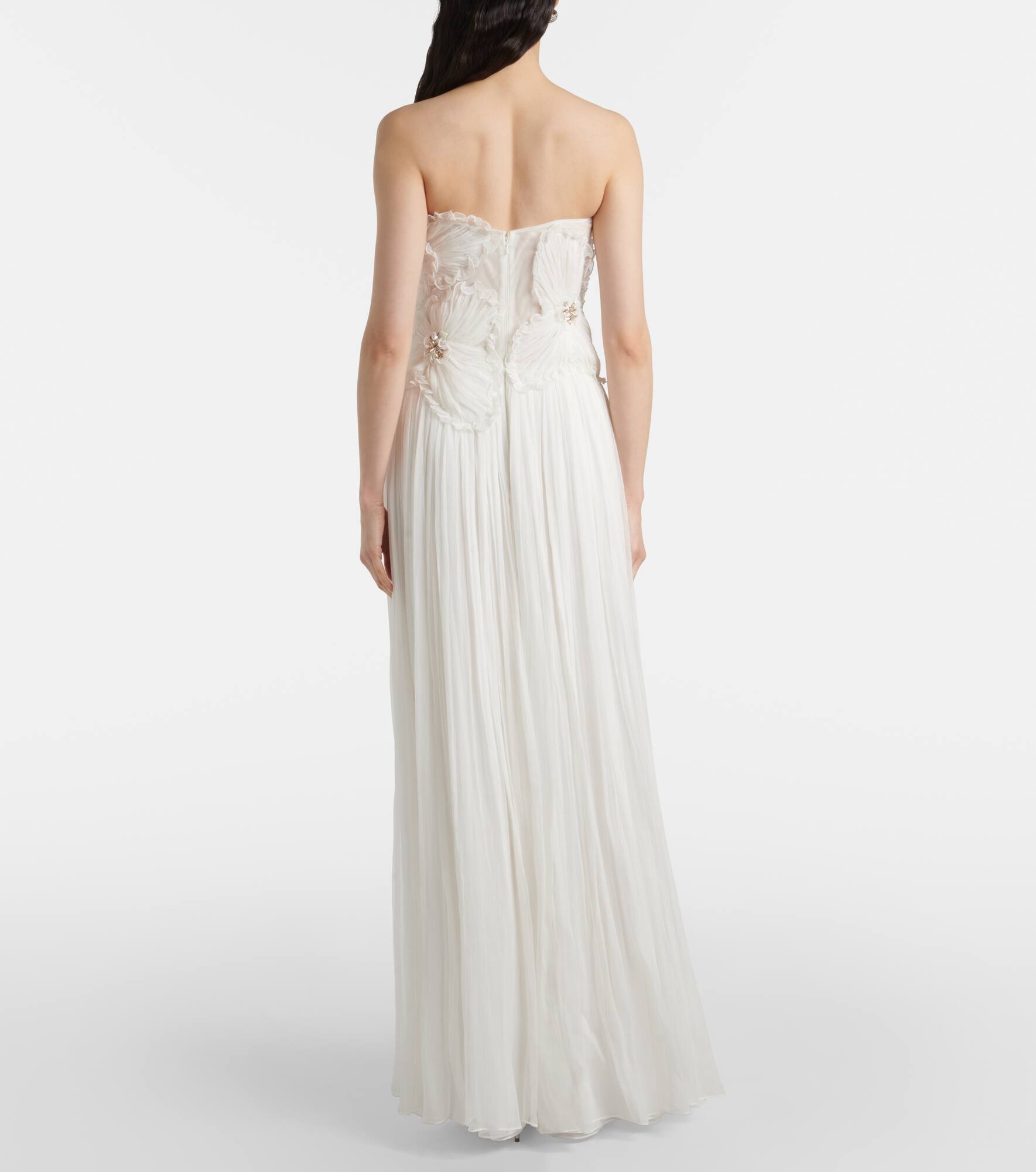 Adamaris embellished floral strapless gown - 3