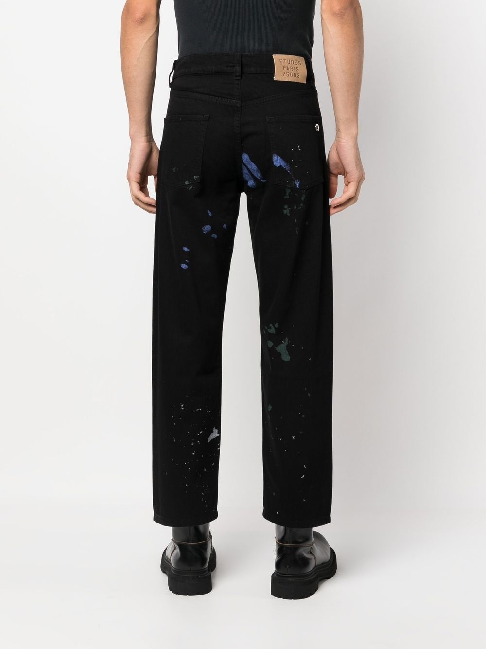 paint-splattered straight-leg jeans - 4