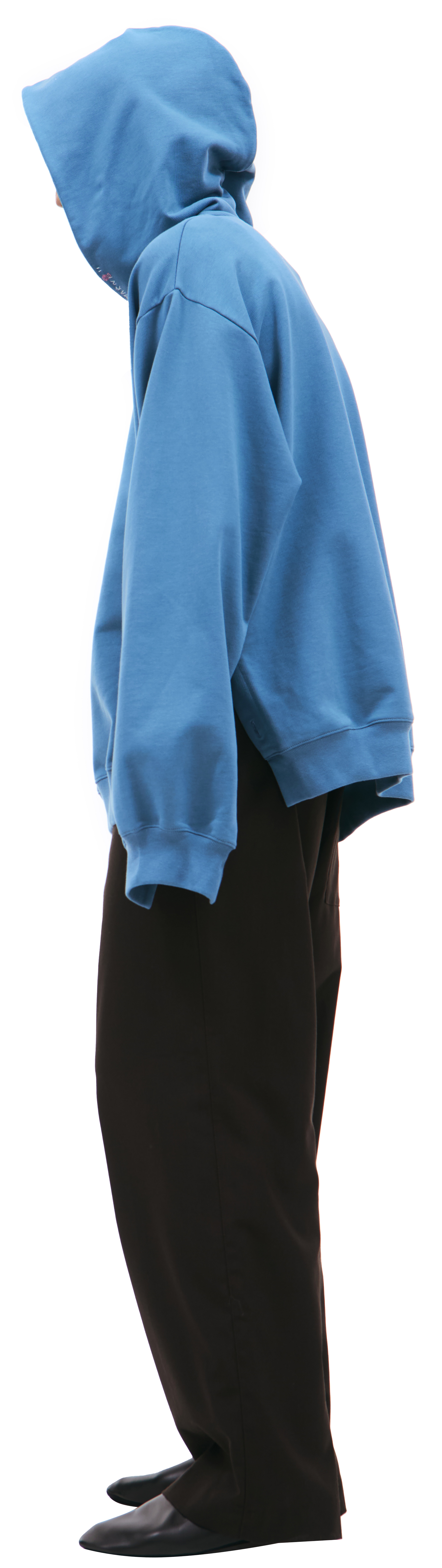 COTTON HOODIE WITH SIDE ZIPS - 2