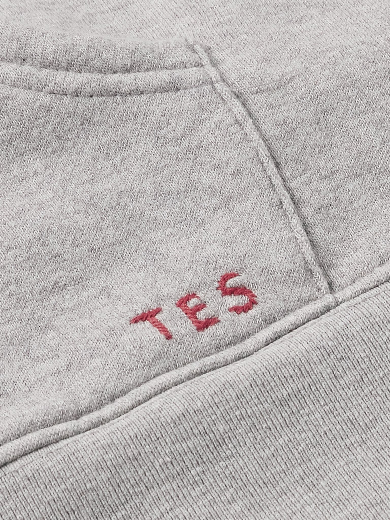 Daily Logo-Embroidered Cotton and Cashmere-Blend  Zip-Up Hoodie Gray - 4