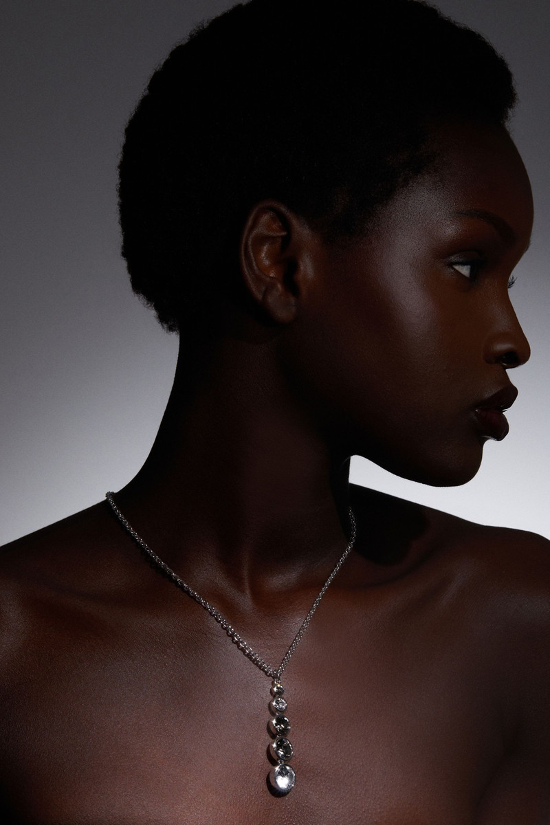 KAREN MILLEN Hand Set European Crystal Teardrop Pendant outlook