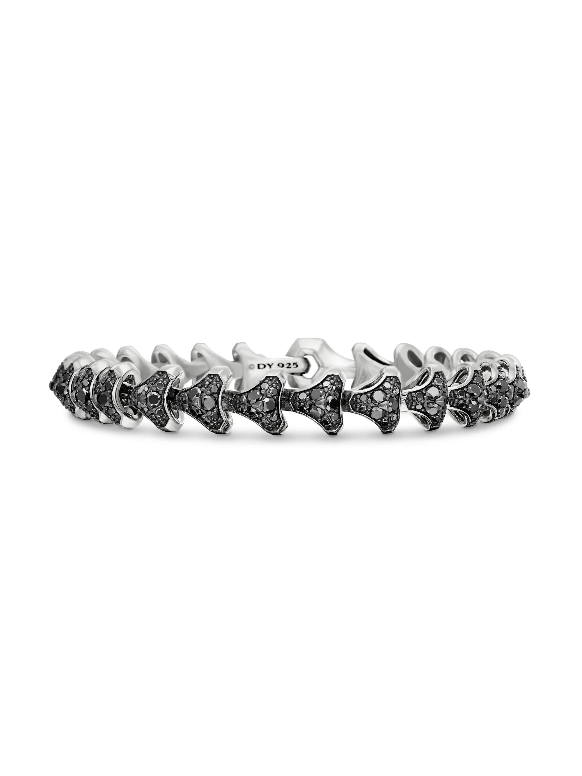 Men's Armory Link Bracelet in Sterling Silver - Black Diamond - 1