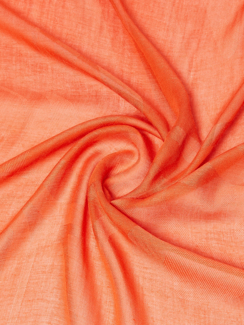 EREMI Cotton, modal and cashmere jacquard shawl - CORAL 3