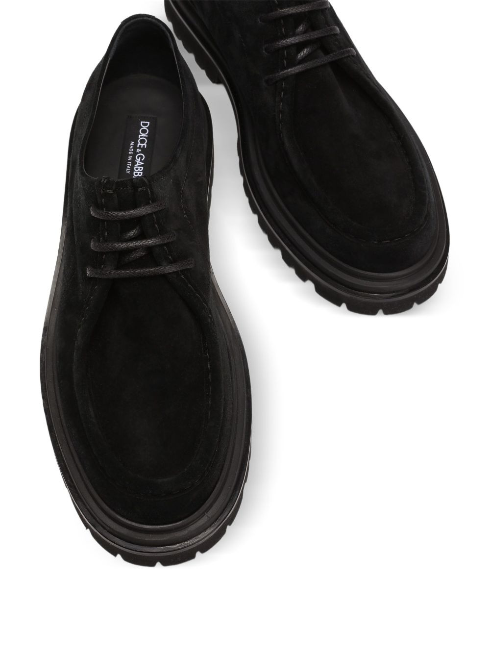 suede lace-up derby shoes - 3