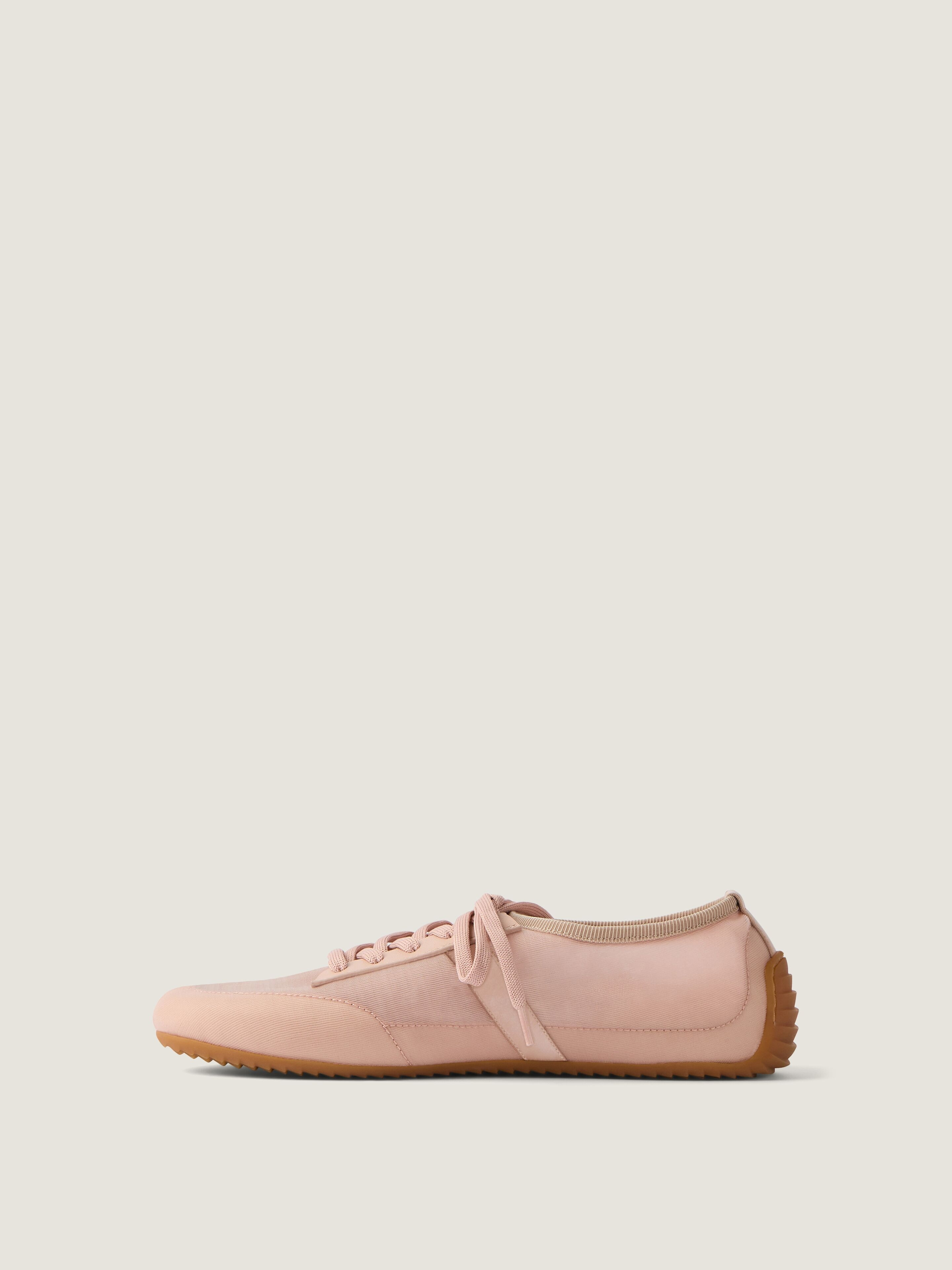 SLIM SNEAKERS IN TRANSPARENT MESH AND LEATHER - 3