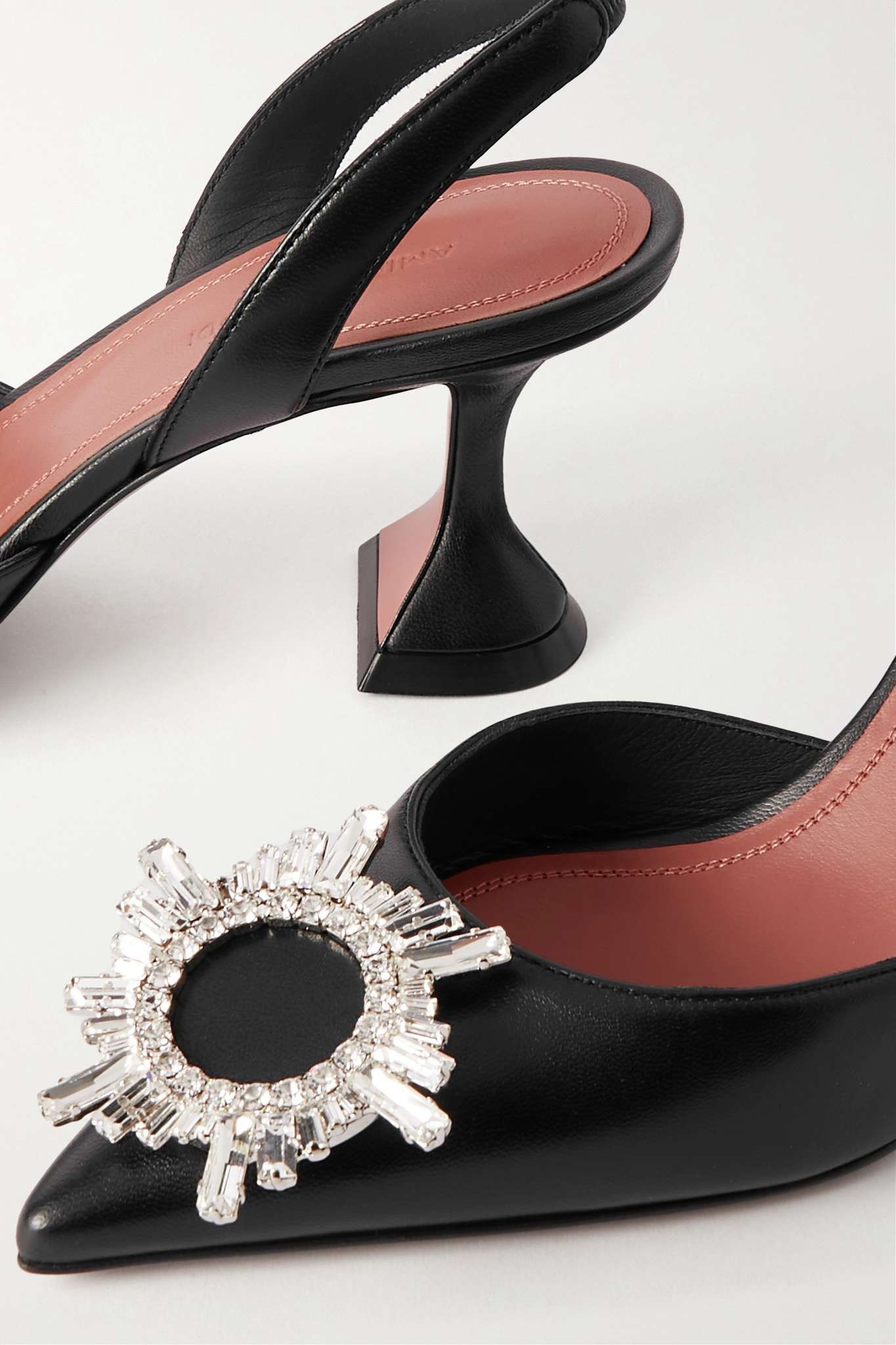 Begum Swarovski crystal-embellished leather slingback pumps - 4