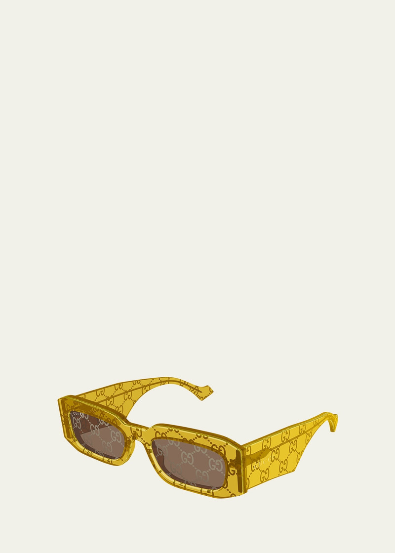 GUCCI Men's GG1426SM GG Acetate Rectangle Sunglasses outlook