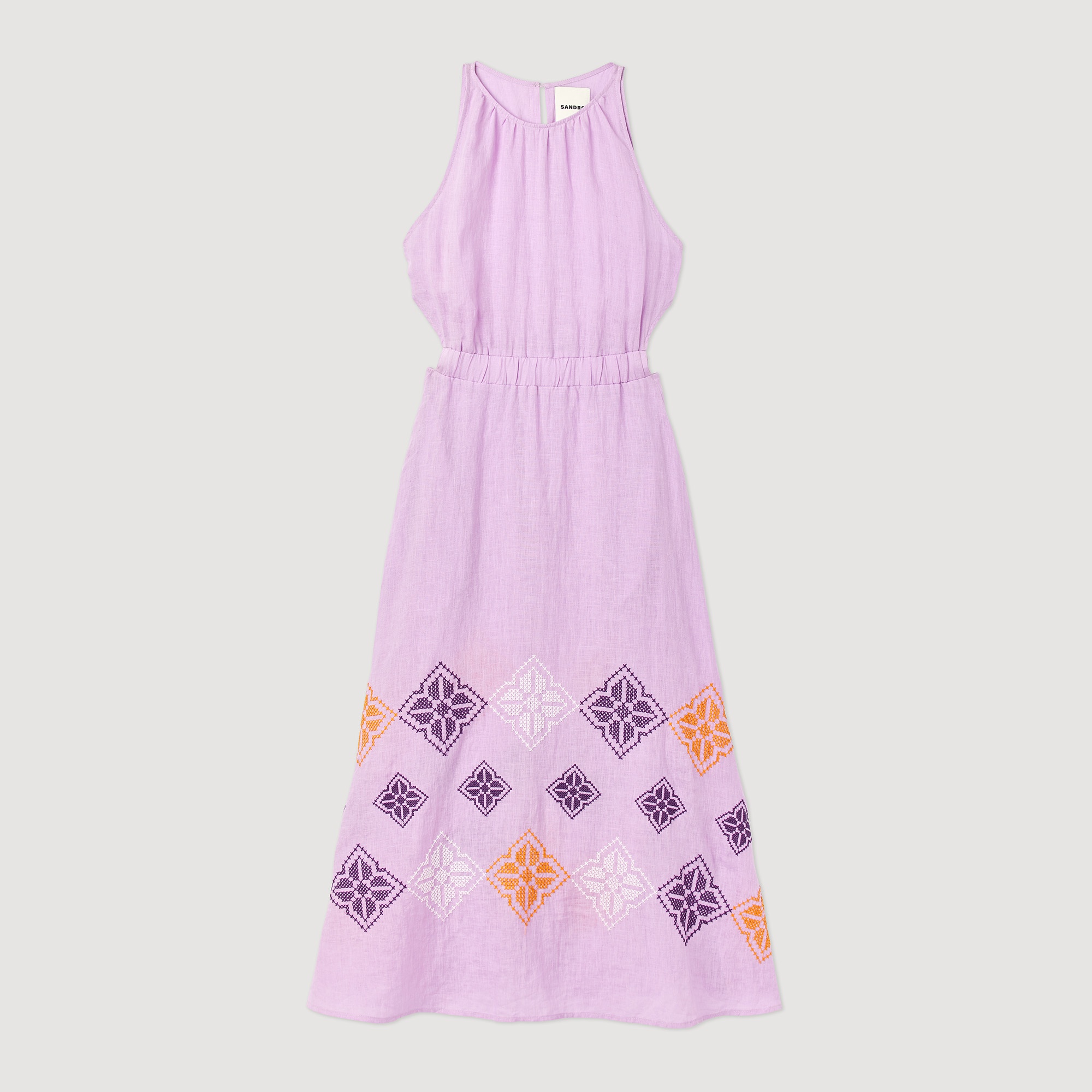Long embroidered linen dress - 1