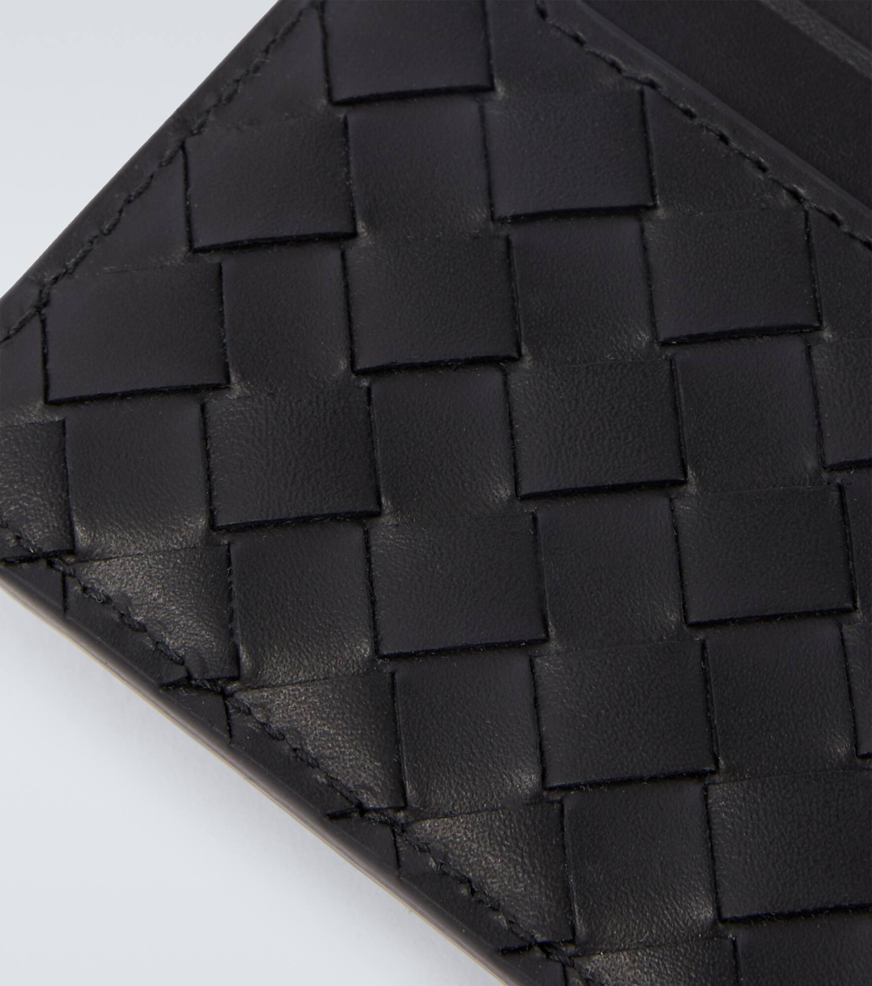 Intrecciato leather card holder - 3