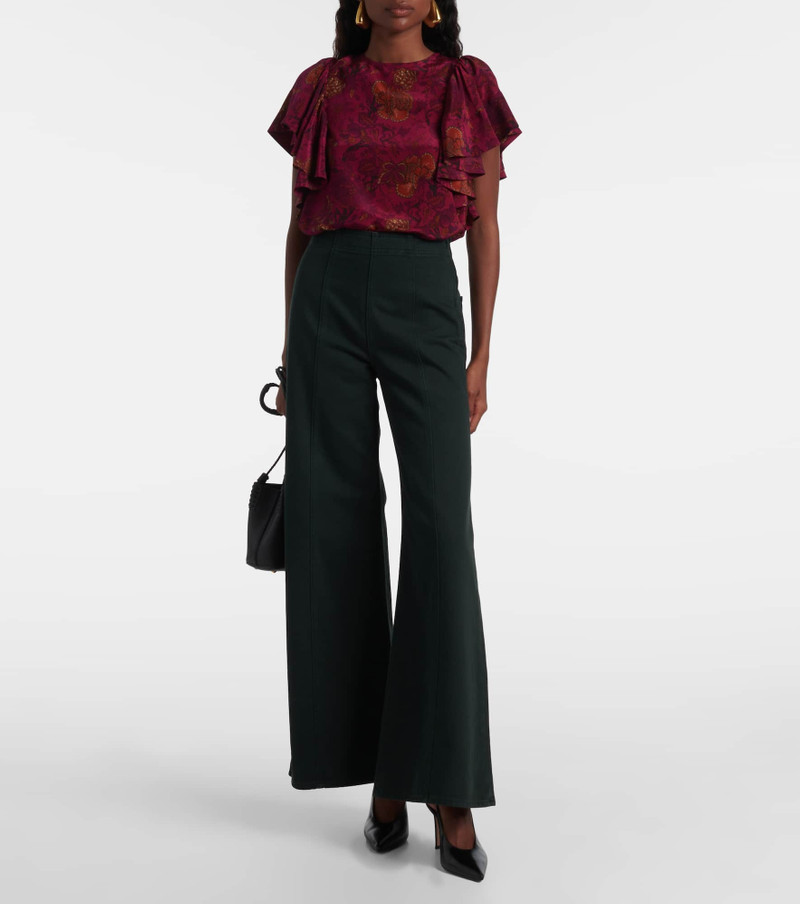 ULLA JOHNSON Bianca high-rise cotton wide-leg pants outlook