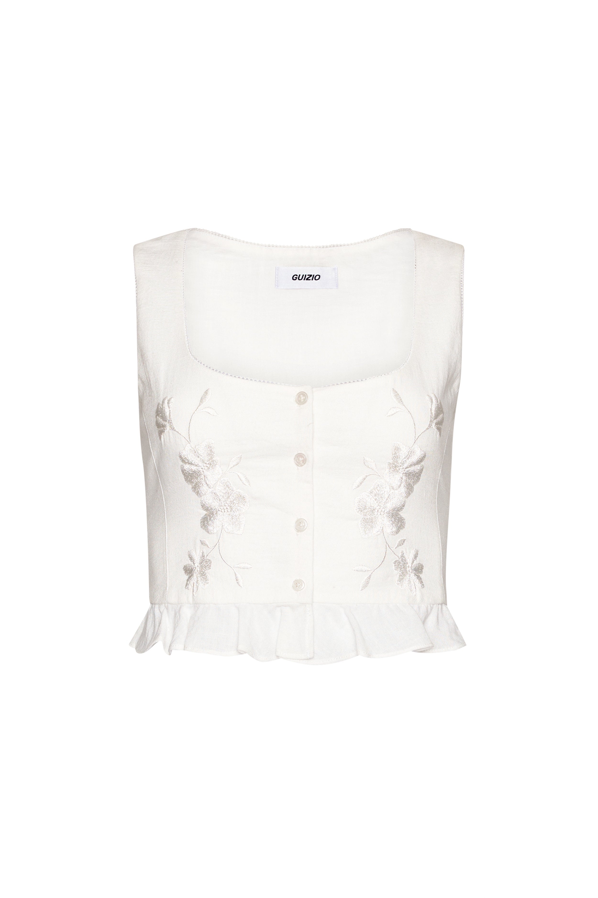 EMBROIDERED SCALLOP VEST - 1