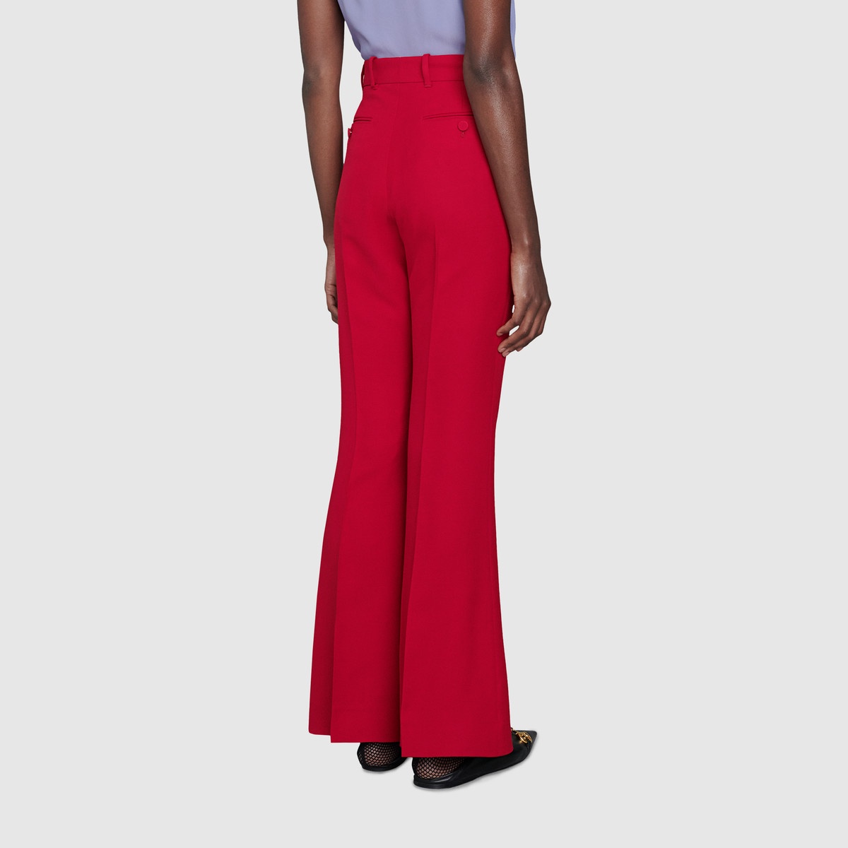 Wool silk flare pant with Gucci Eterotopia - 4