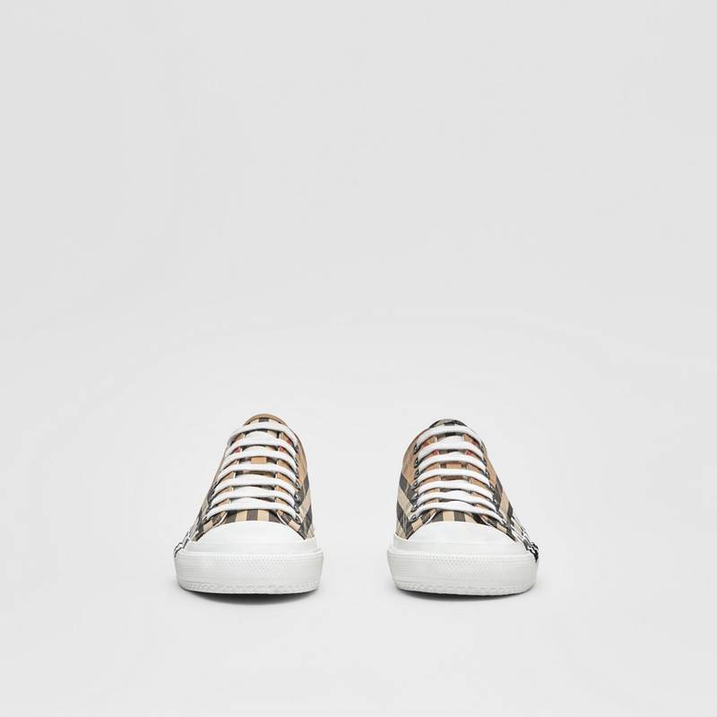Logo Print Vintage Check Cotton Sneakers 4