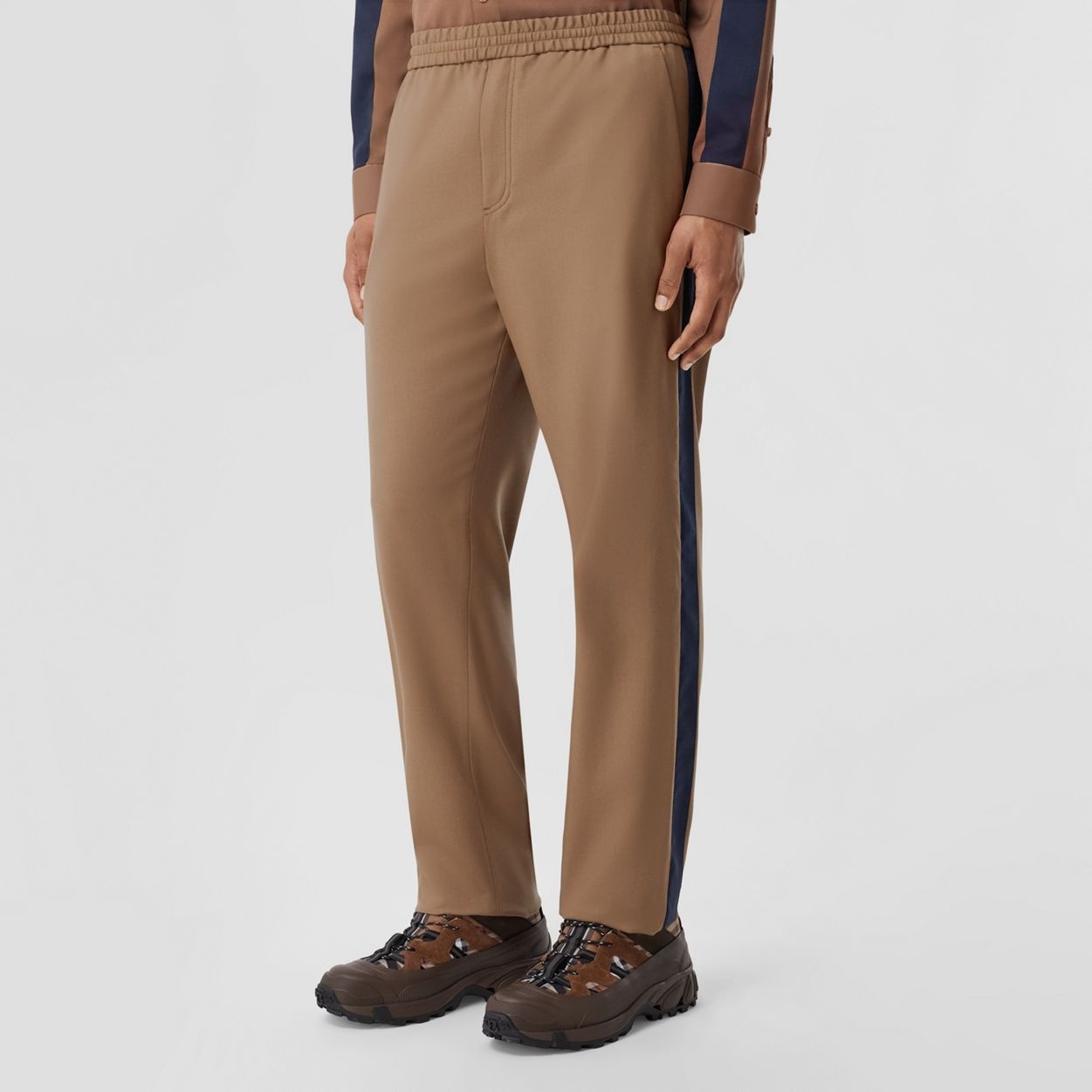 Side Stripe Wool Jogging Pants - 5