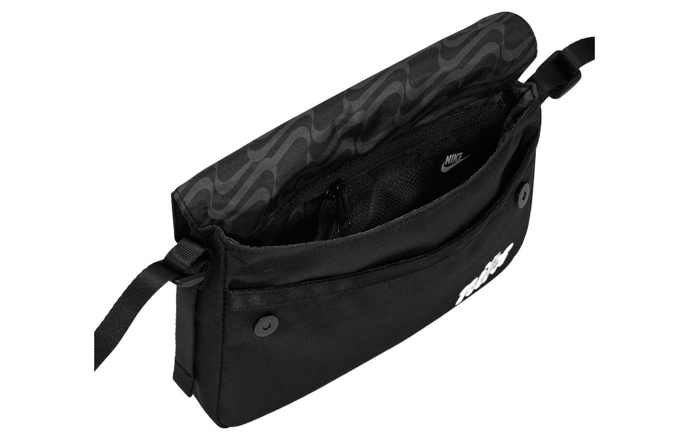 Nike Large Capacity Athleisure Casual Sports Shoulder Bag Messenger Bag Unisex Pure Black DQ5701-010 - 4