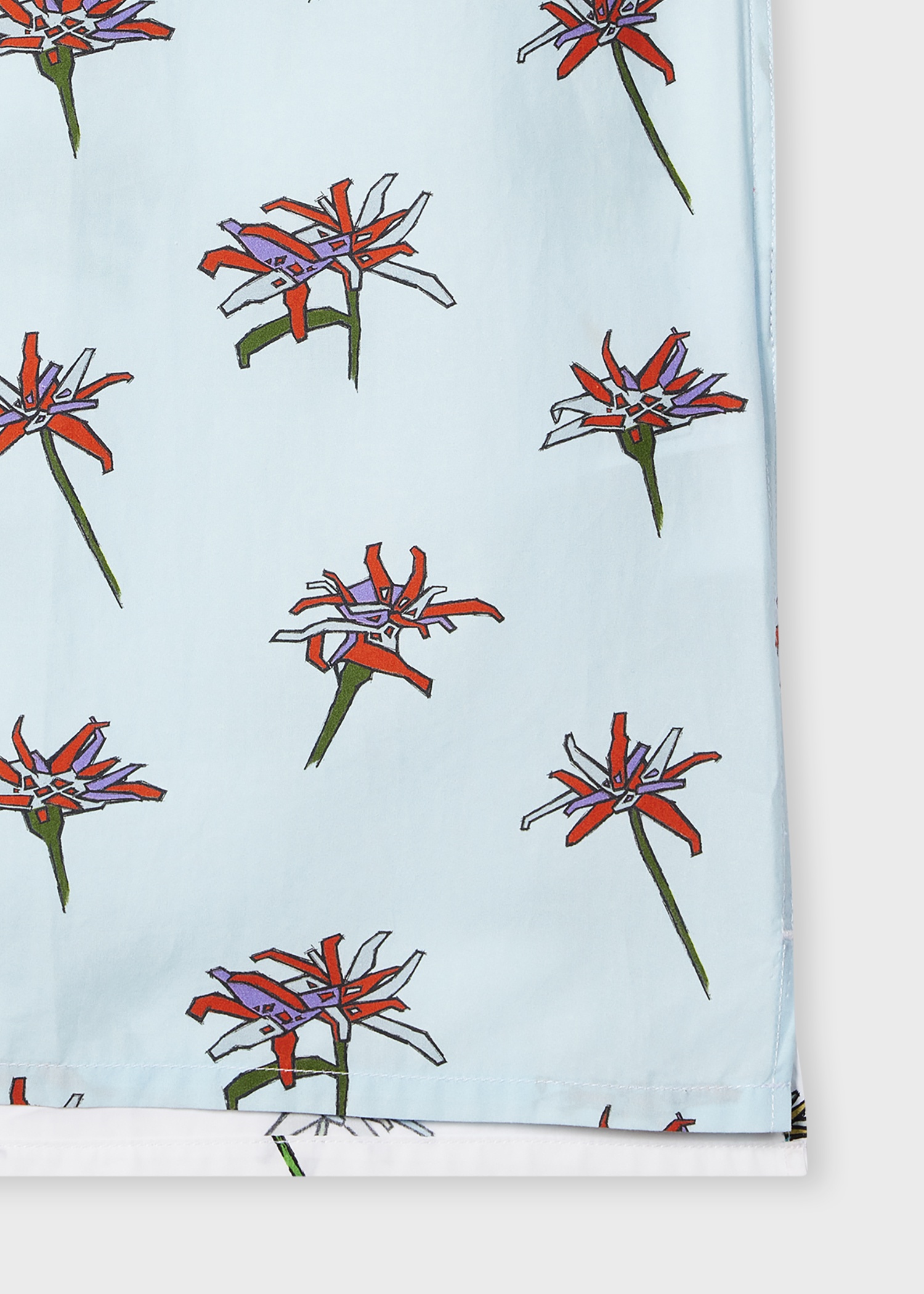 White And Blue 'Edelweiss' Print Short-Sleeve Shirt - 5