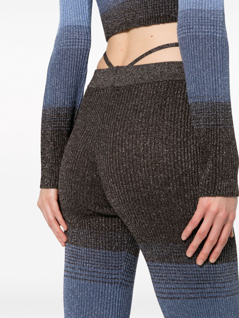 degradé striped knitted trousers - 5